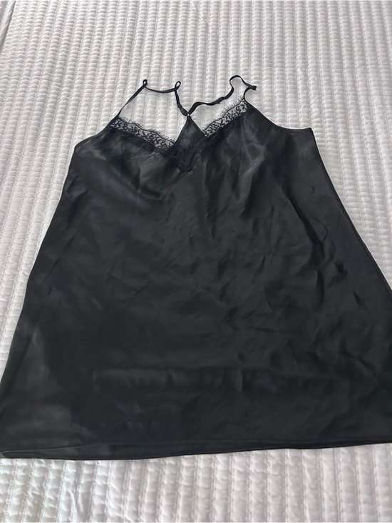 Secret Treasures Other - Secret Treasures Black Lace-Trim Satin Slip Dress - Women's Intimates. Size XL